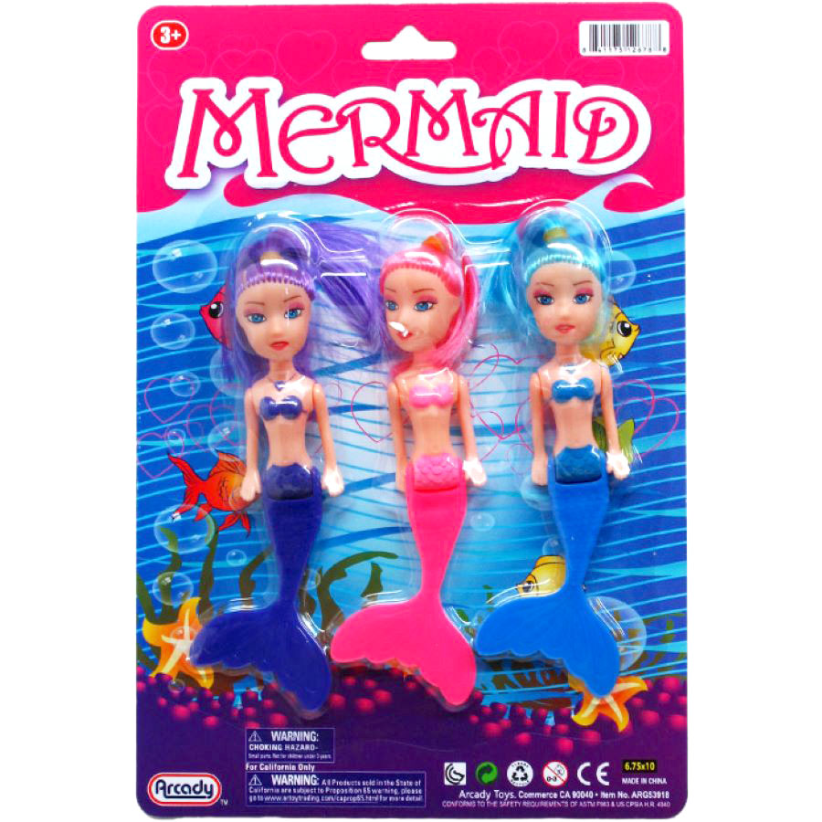 Mermaid Doll Assortment 3 pc 5.5in (48pcs)